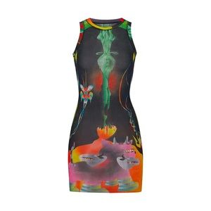 SKIMS SUMMER MESH HIGH NECK TANK DRESS